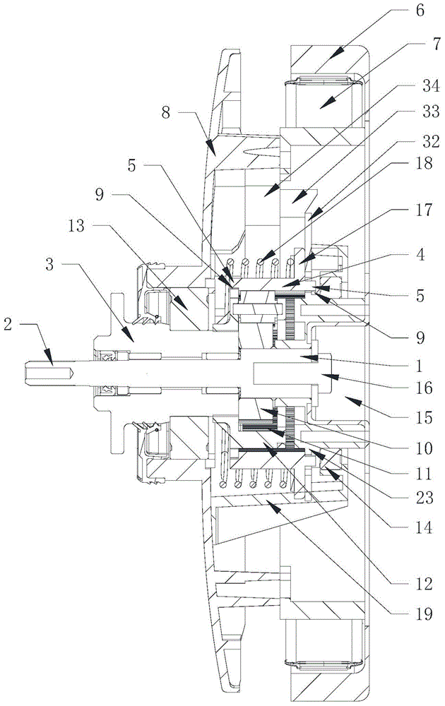 Washing machine deceleration clutch and washing machine