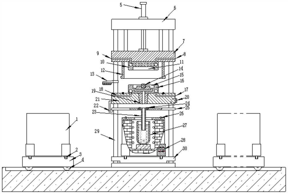 A semi-continuous anti-gravity pouring method for an aluminum alloy automobile frame