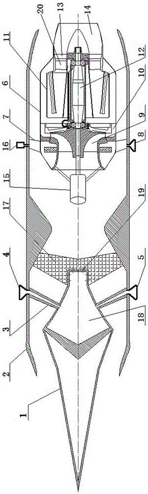 A ramjet-turbojet composite aeroengine