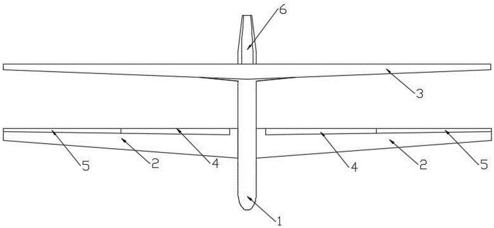 Aerodynamic layout of high altitude long flight time tandem wing aircraft adopting tail wing with high back wing support