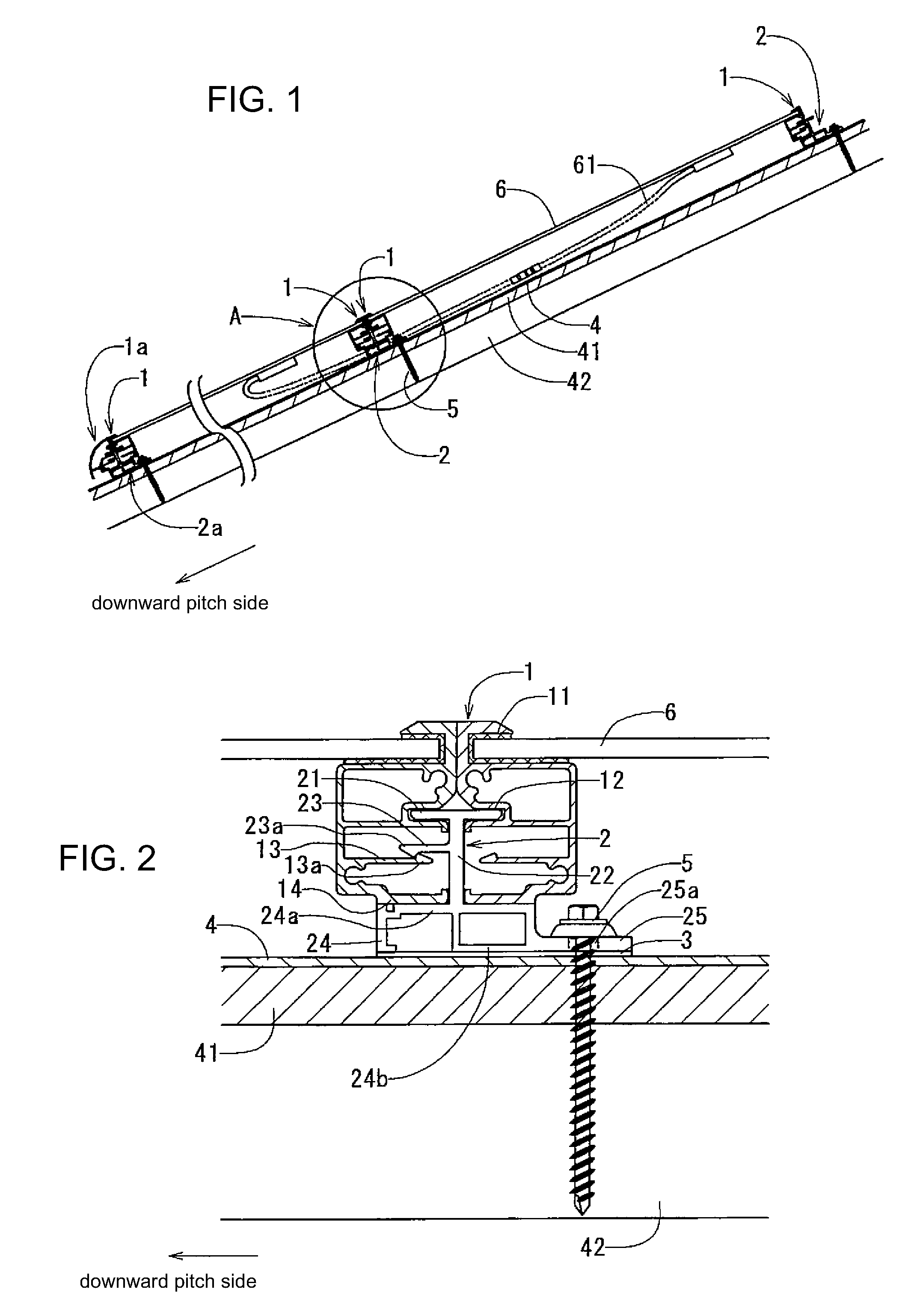 Solar cell module retaining structure, frame for solar cell module, and holding member for solar cell module