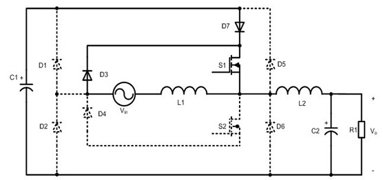 Boost and buck integrated bridge-free power factor correction (PFC) circuit