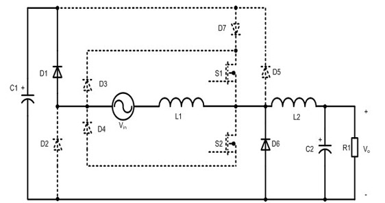 Boost and buck integrated bridge-free power factor correction (PFC) circuit