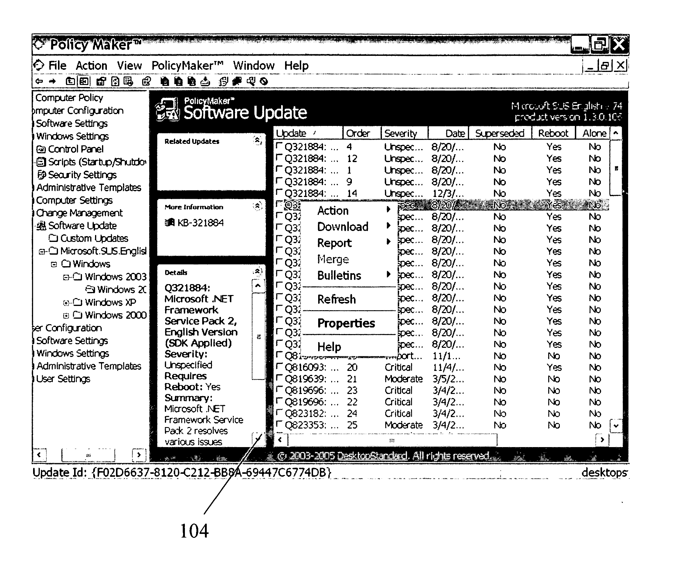 System for policy-based management of software updates