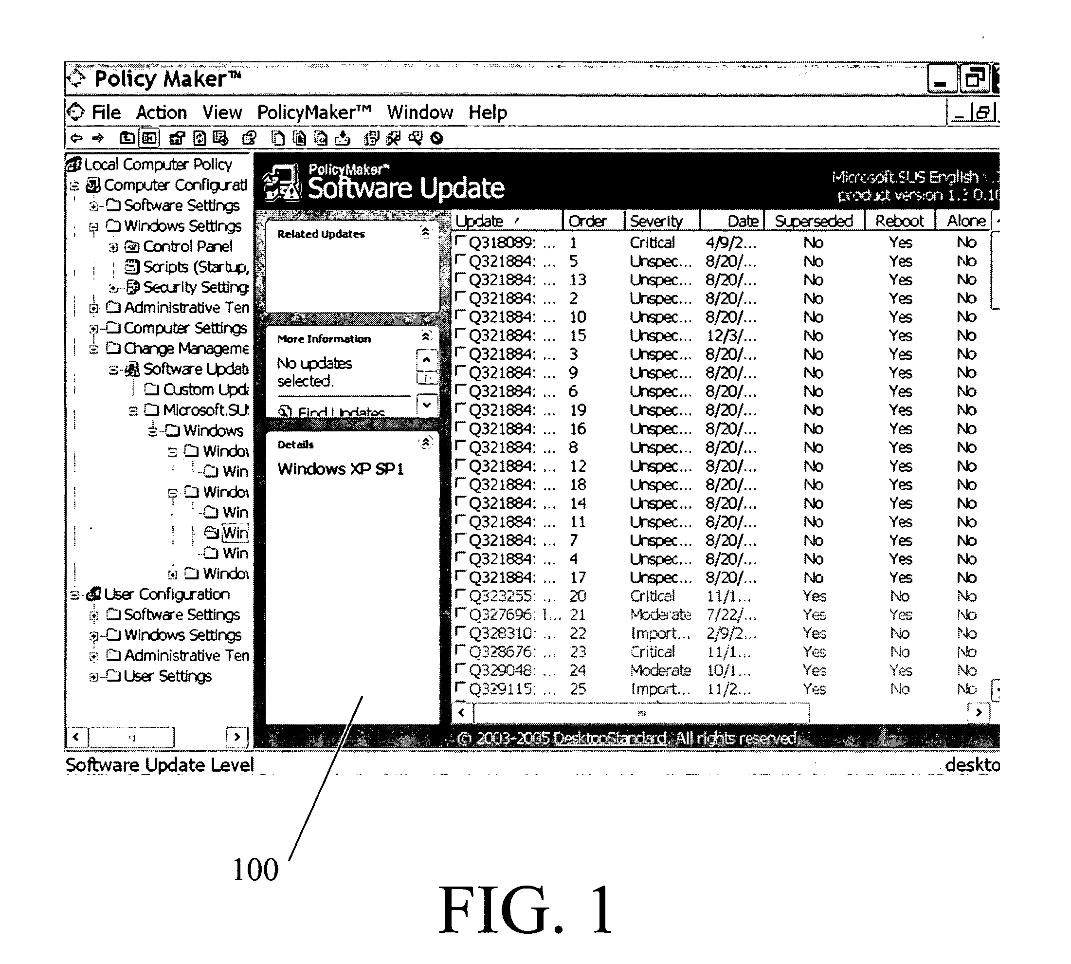 System for policy-based management of software updates