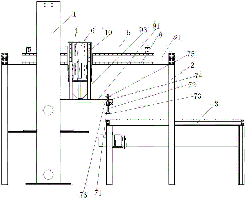 Loading device for floor production line