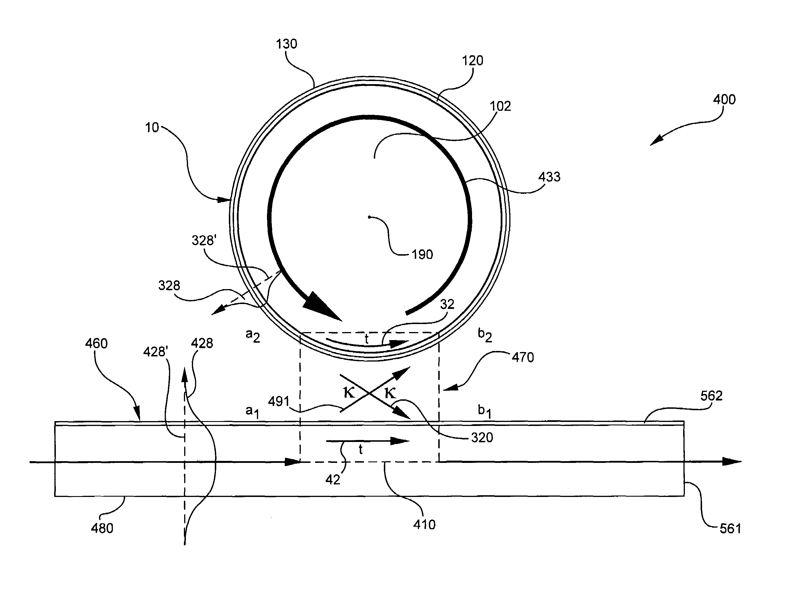 Transverse closed-loop resonator