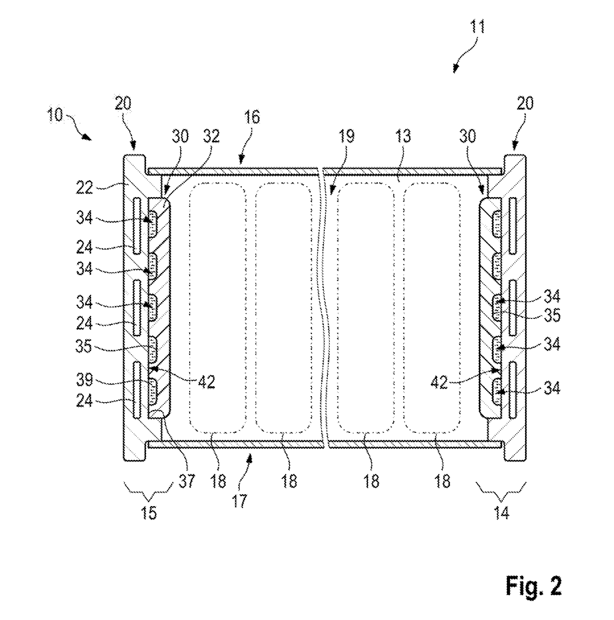 Motor vehicle high voltage energy accumulator