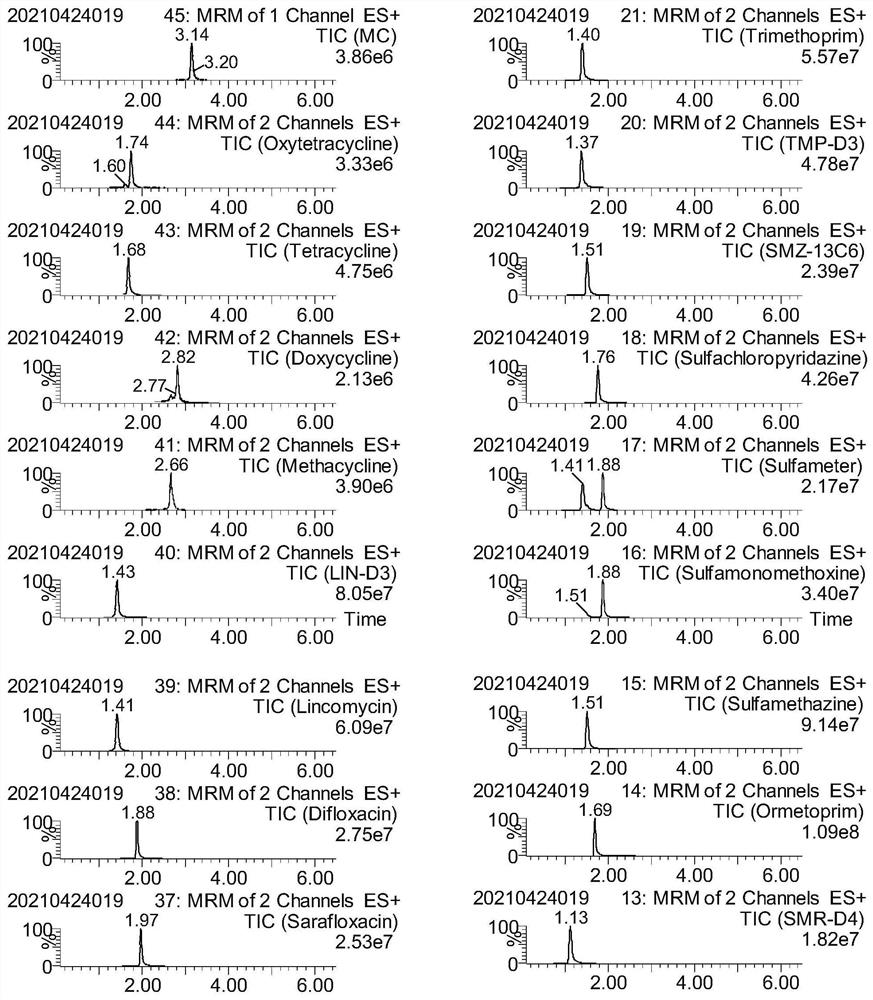 Method for determining antibiotics in human urine through solid phase extraction-high performance liquid chromatography-tandem mass spectrometry