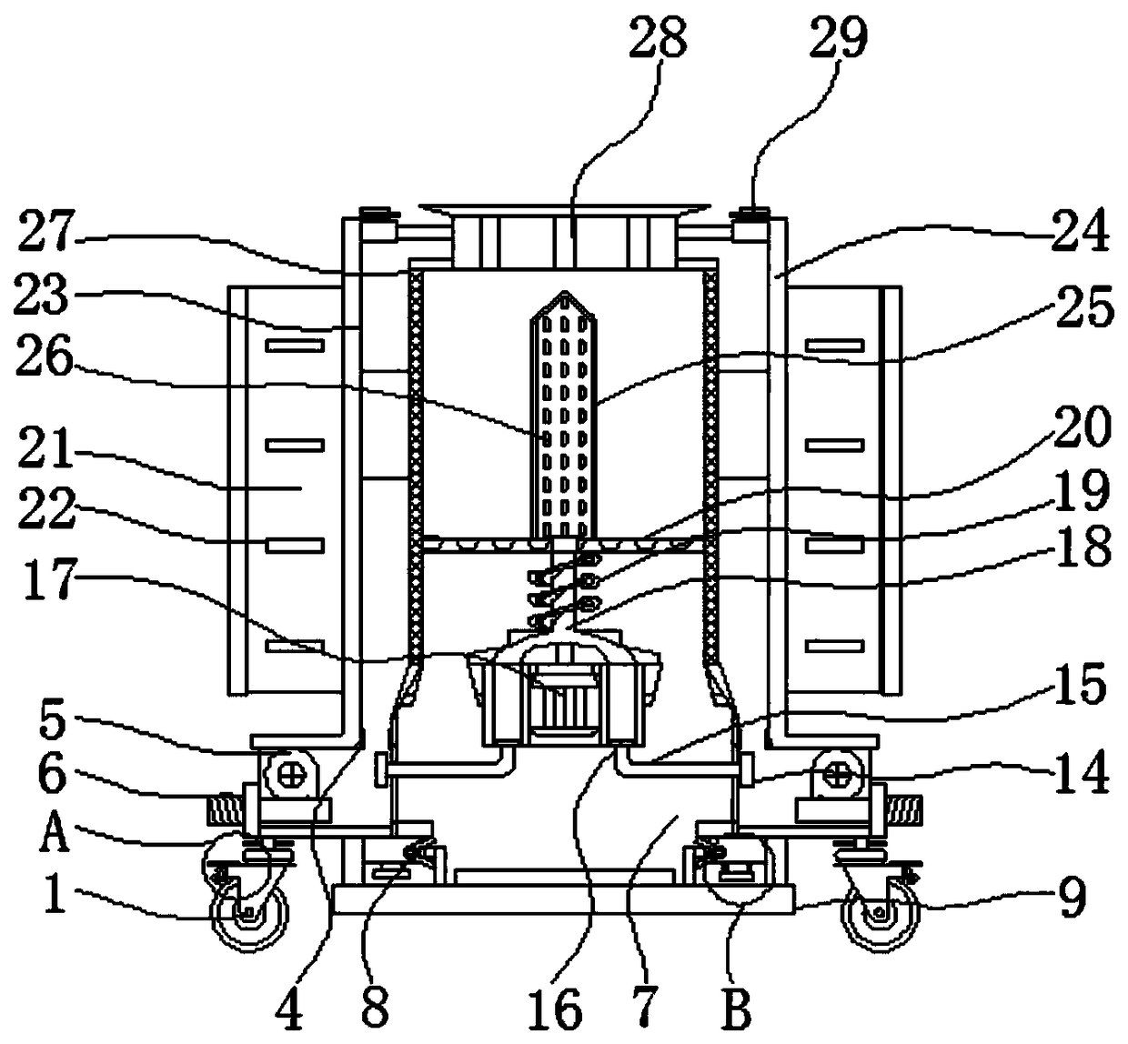 Anti-blocking environment-friendly oil and residue separating equipment for oil refining