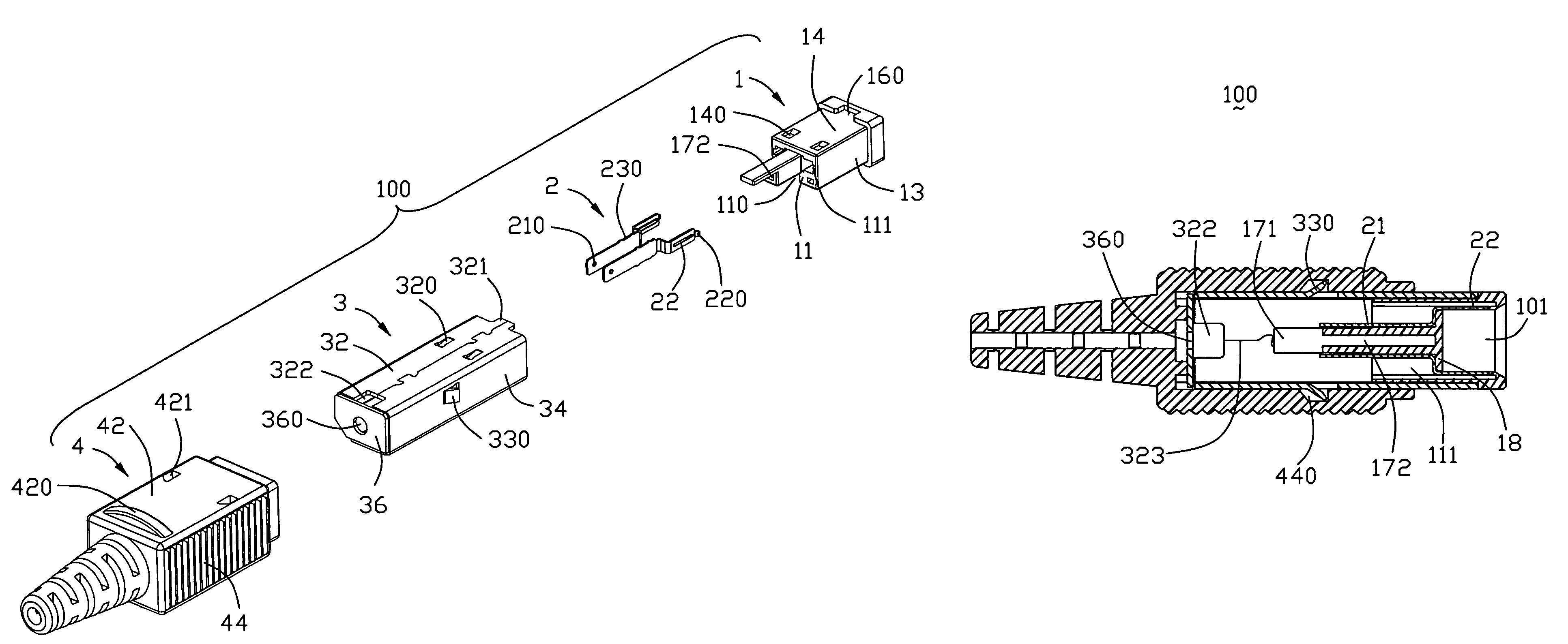 Electrical connector with contact terminals isolated from each other within the housing