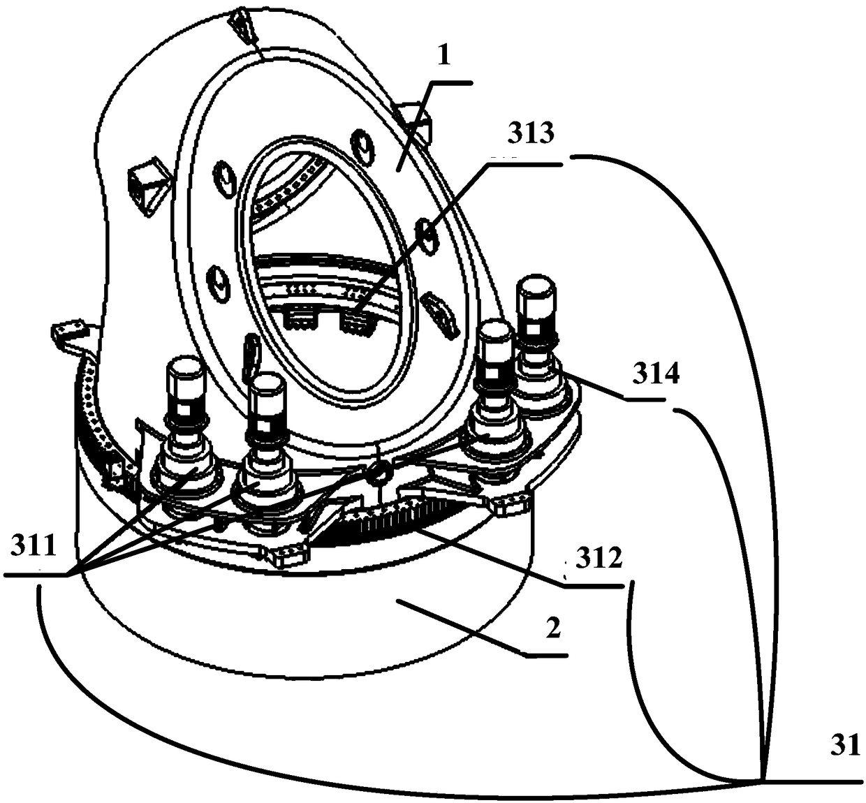 Yaw control device, executive device and yaw system and method