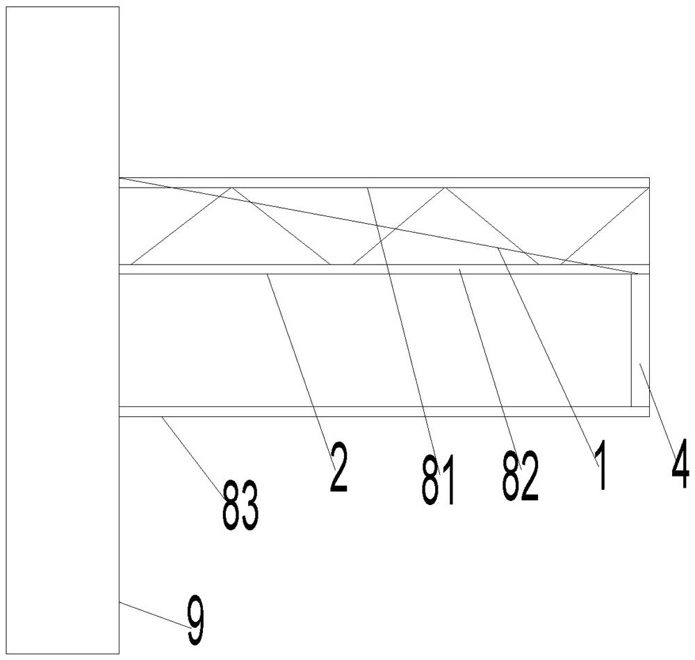 Three-layer cantilever steel structure fast to build and capable of saving land and construction method thereof