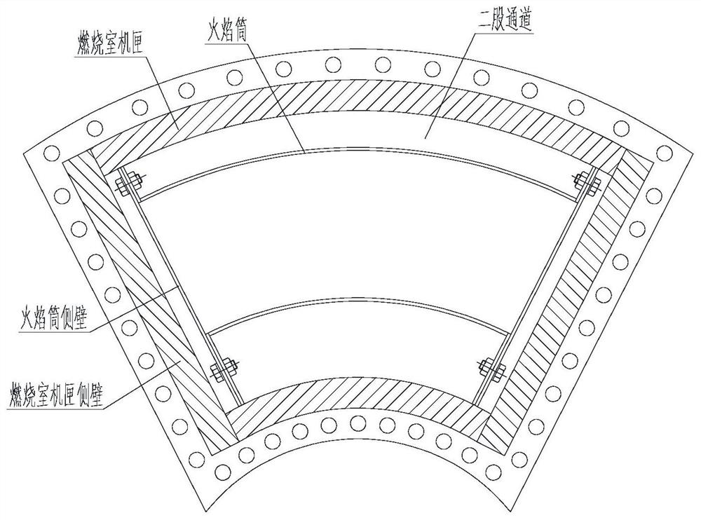 A segmental test piece structure of hyperbaric chamber type main combustion chamber