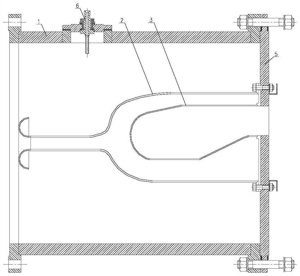 A segmental test piece structure of hyperbaric chamber type main combustion chamber