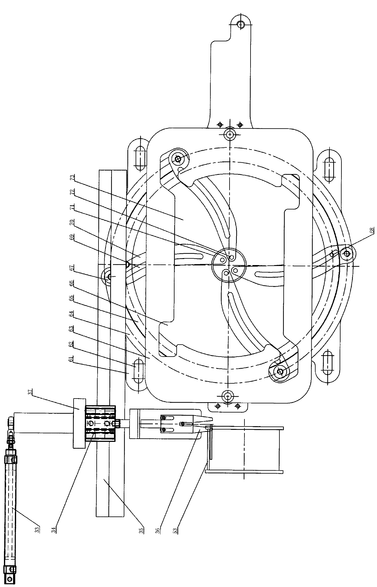 Strapping machine for packaging bags