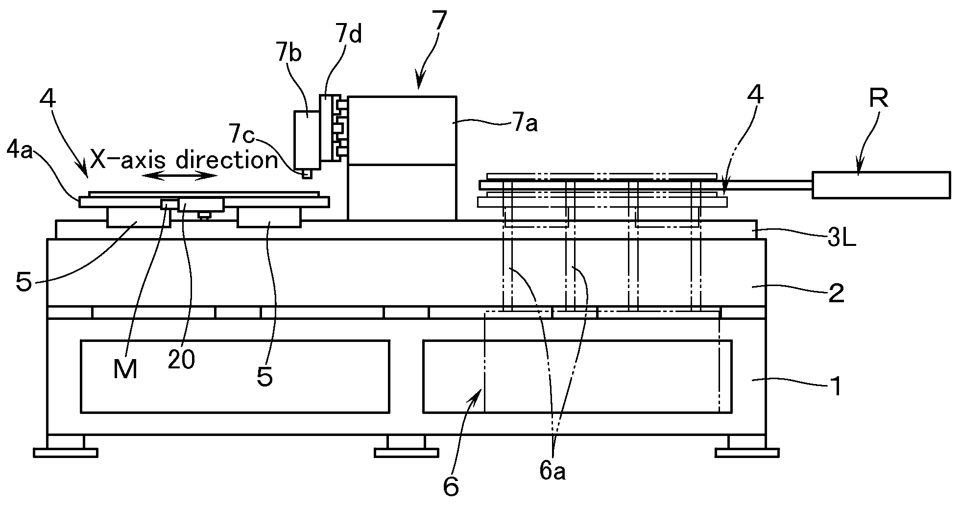 Stage equipped with alignment function, processing apparatus having the stage equipped with alignment function, and method of aligning substrate