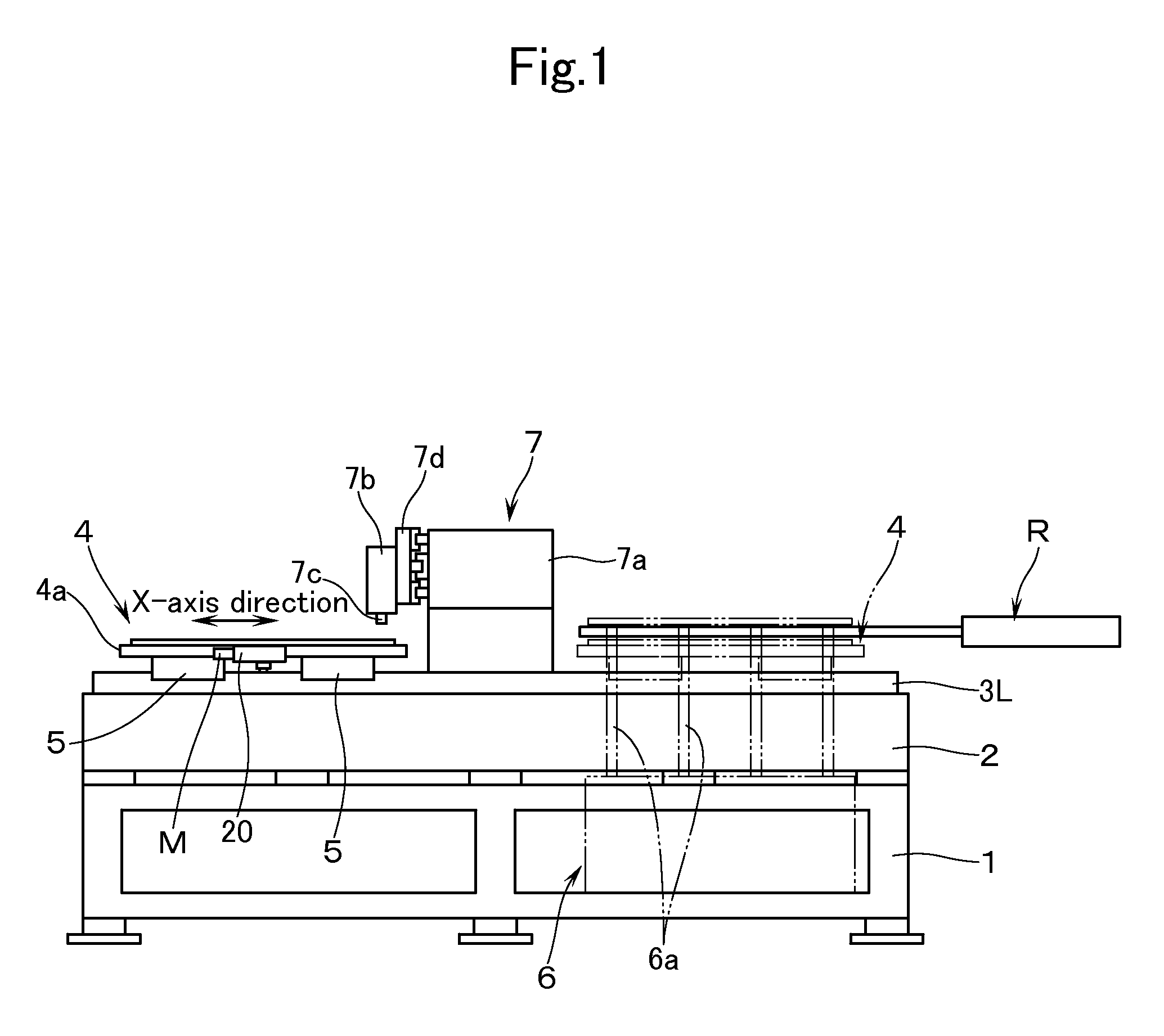 Stage equipped with alignment function, processing apparatus having the stage equipped with alignment function, and method of aligning substrate