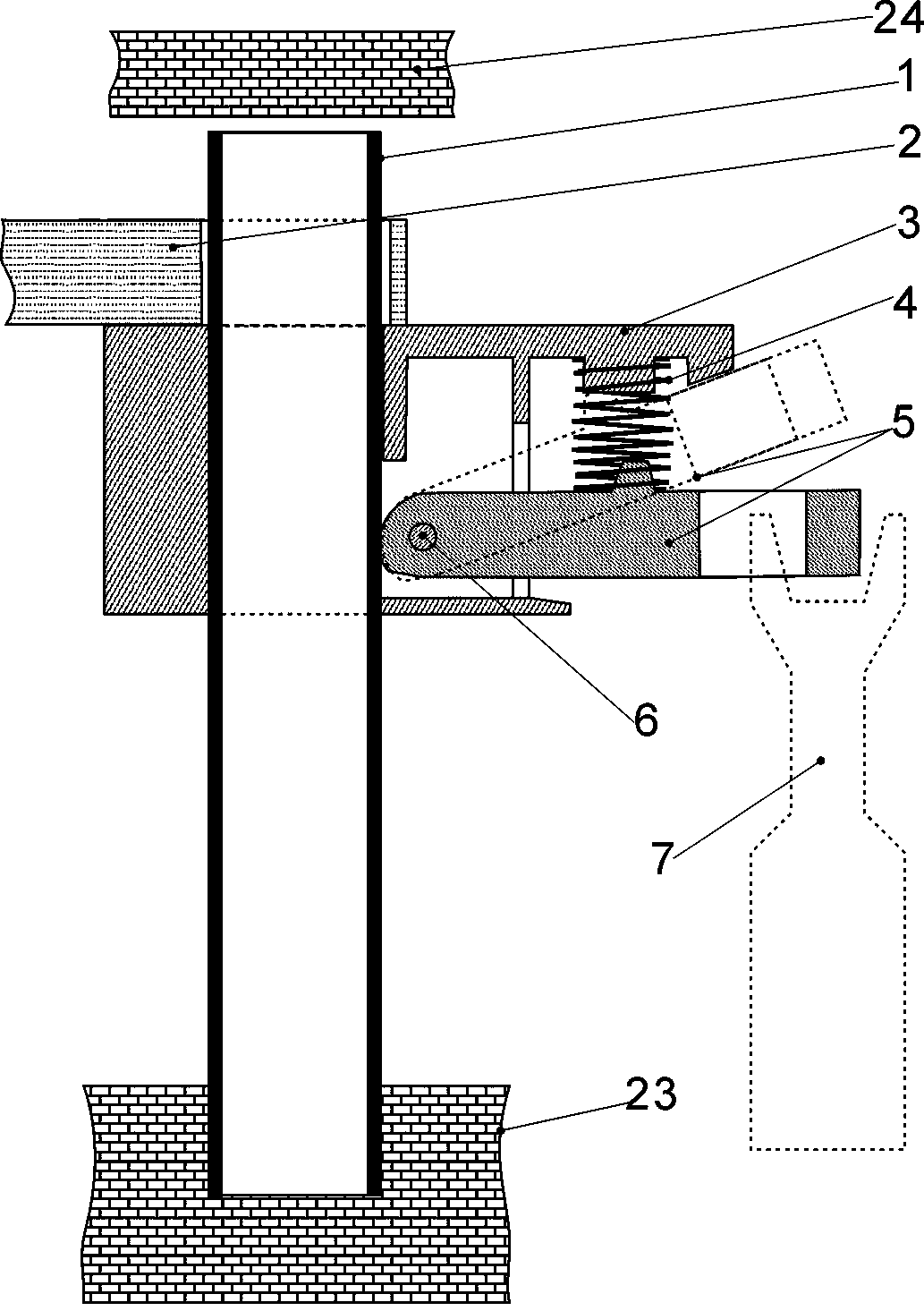 Mosquito net support with struts and sliding locks