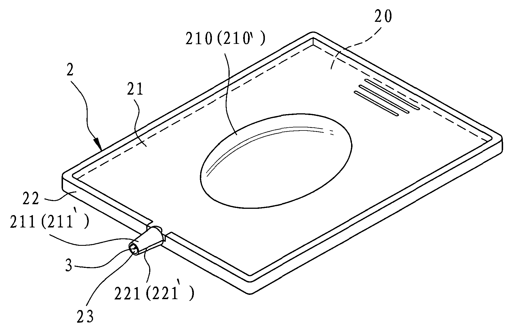 Sampling apparatus with flexible pressing zone