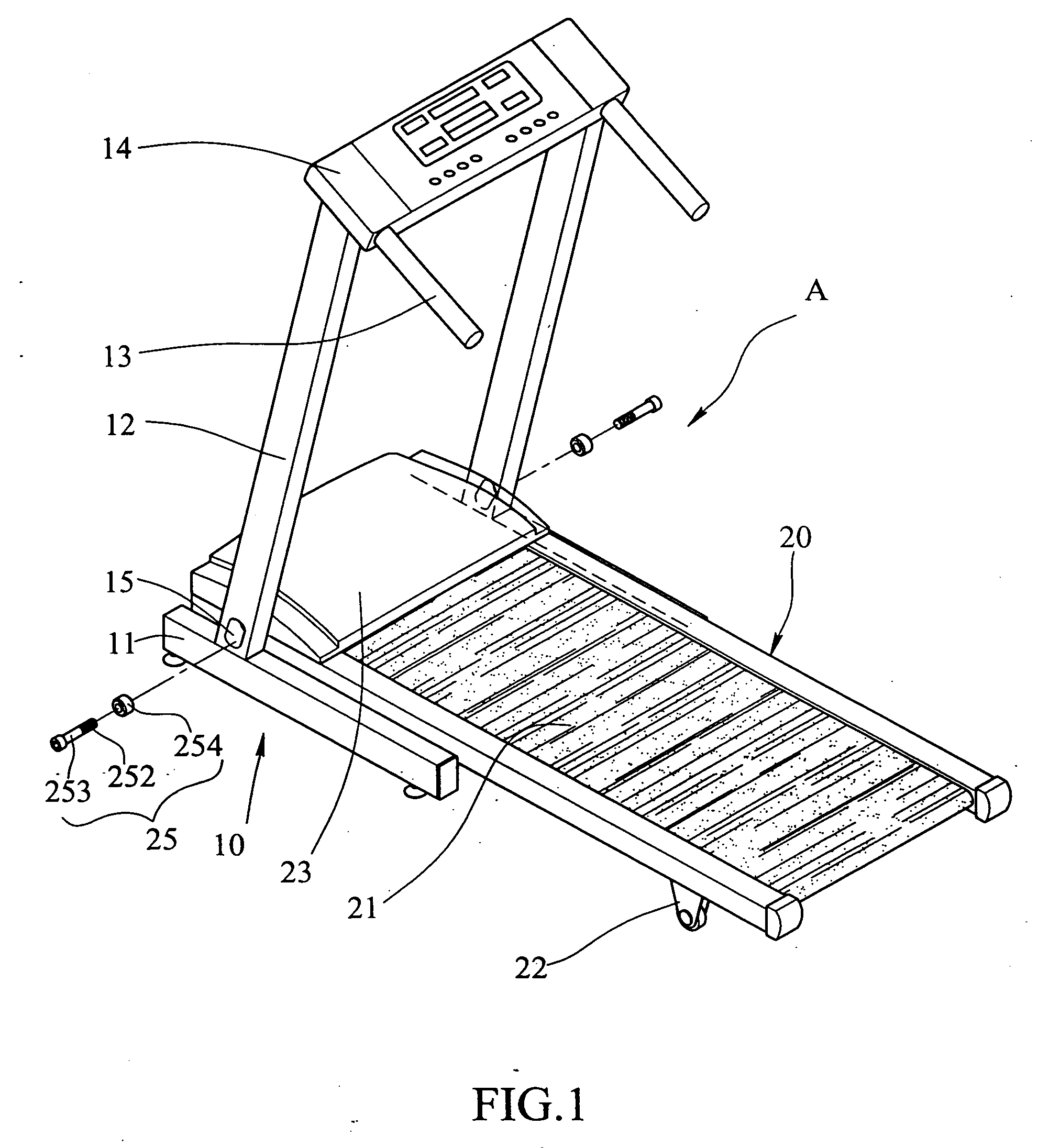 Folding and inclination adjustable device for treadmills