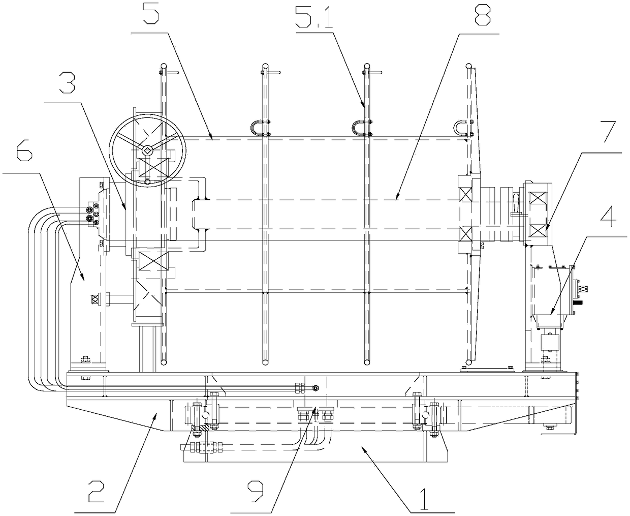 Three drum hydraulic cable winch