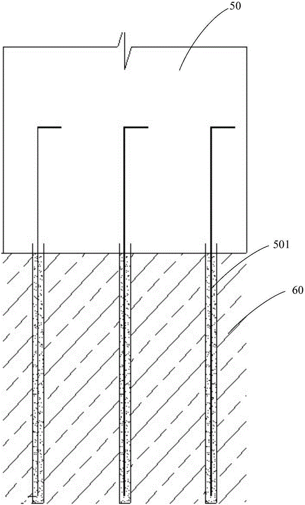 Construction method of foundation structure used for reinforcing lifting device