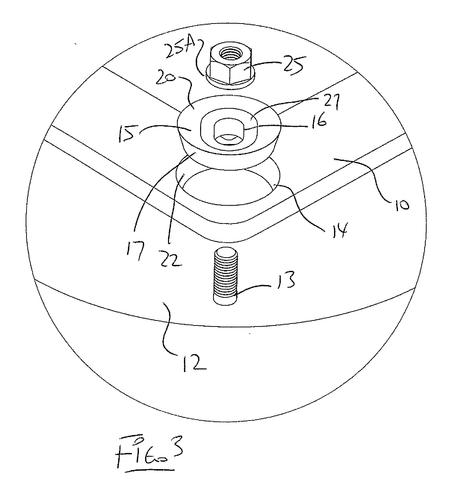 Mounting a Base Plate on Upstanding Fasteners of a Support