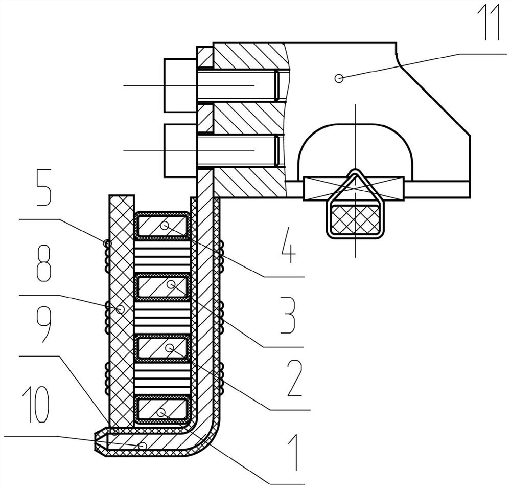 Novel traction motor connecting line structure and binding method