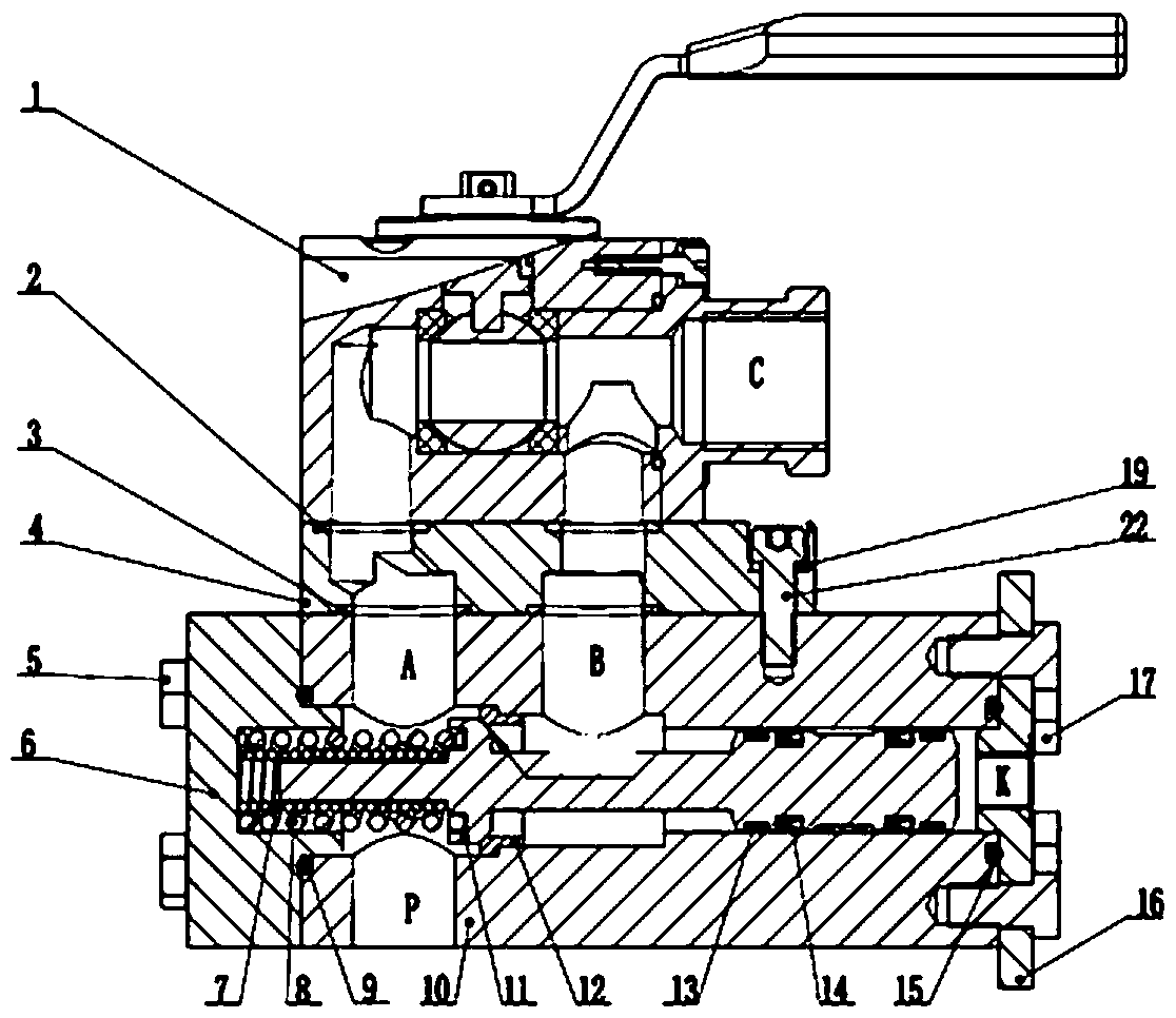 A waterway pressure-resistant hydraulic control reversing valve