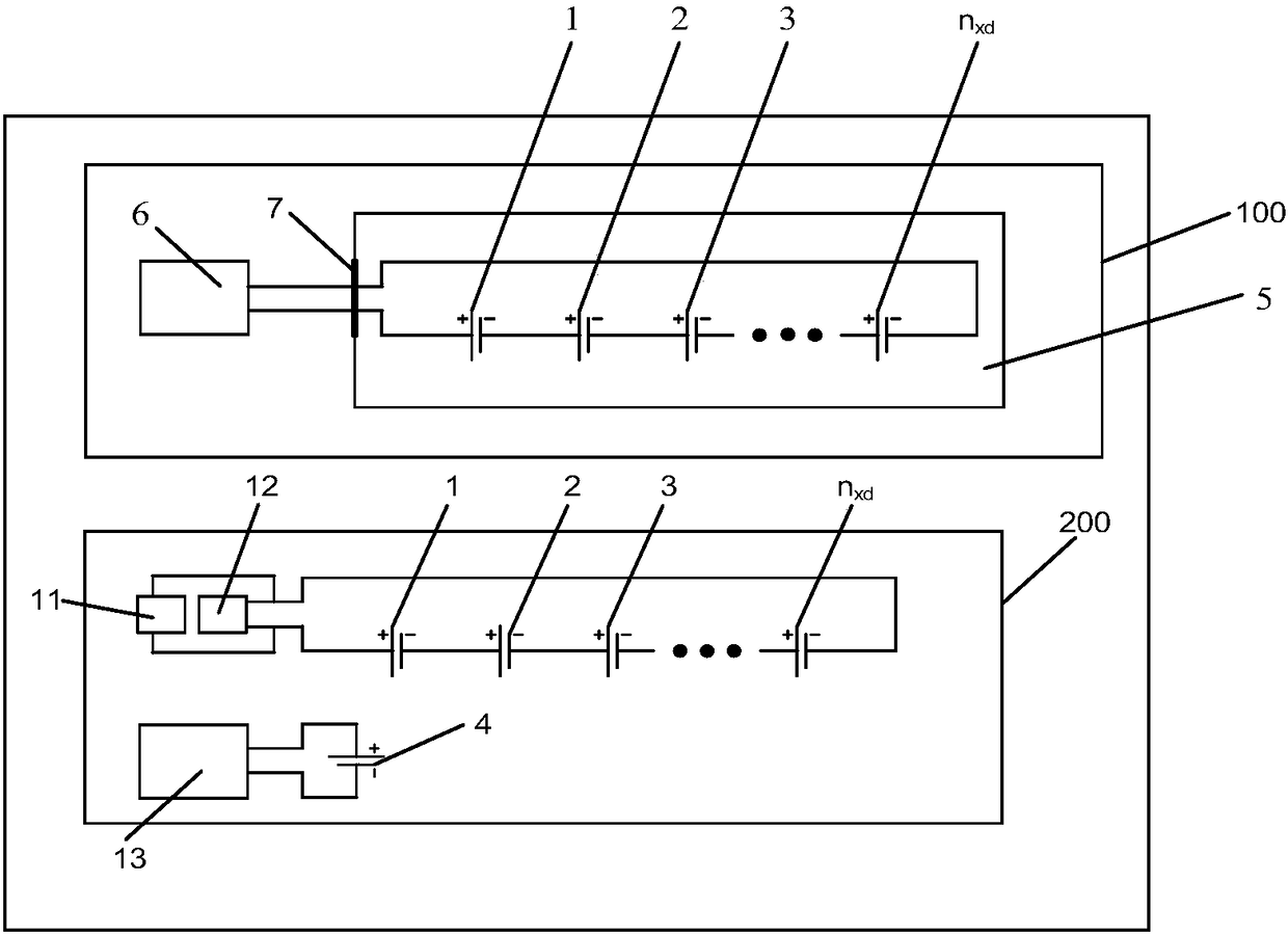 Lead acid storage battery open failure test system and prediction method