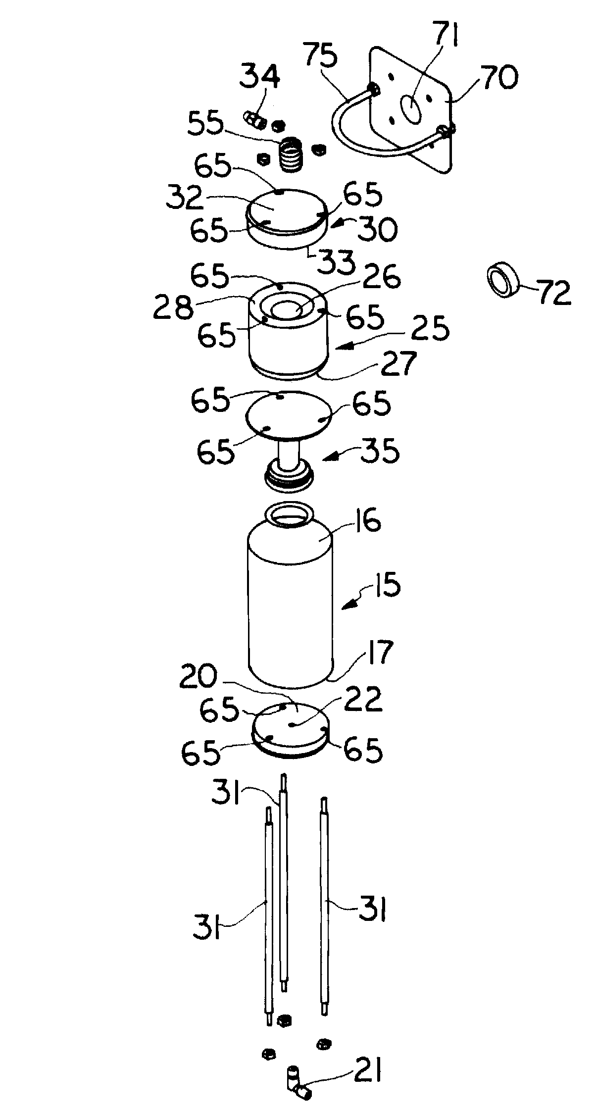 Dust clearing blow-back valve and reservoir