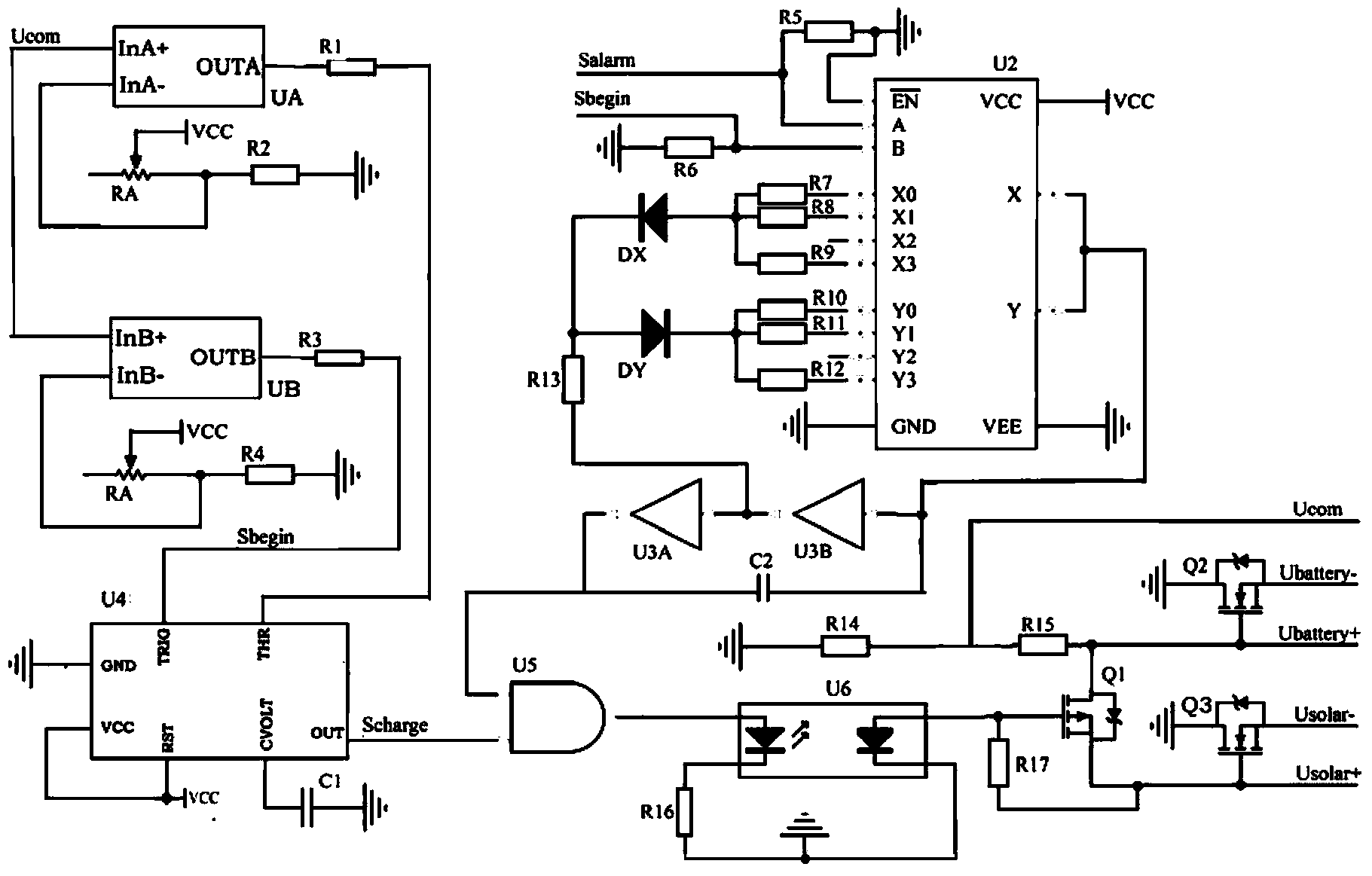 Ocean type solar energy charging and discharging controller