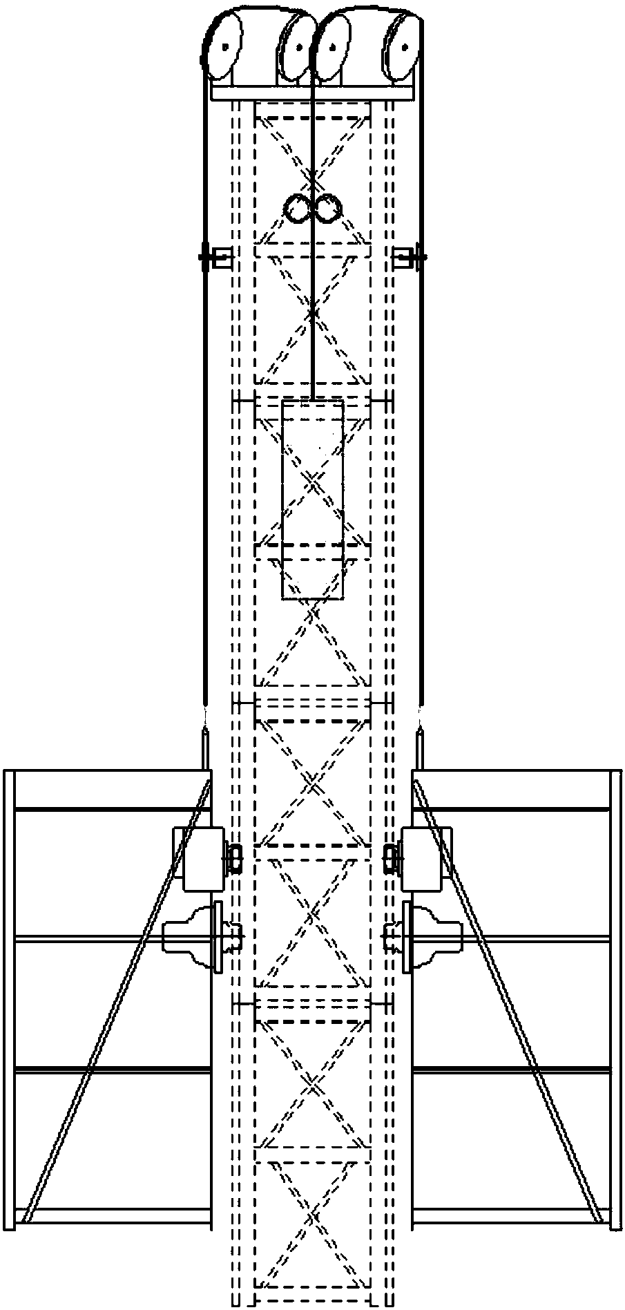 A kind of jacket type pulley block change direction balance counterweight system