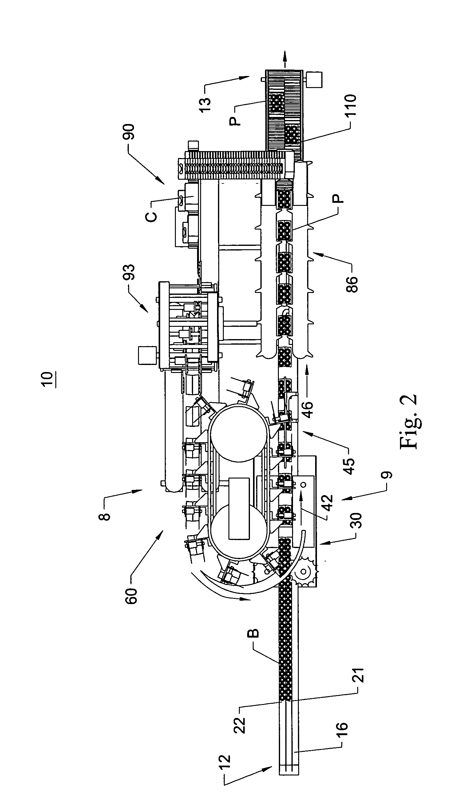 Packaging system having loading carousel