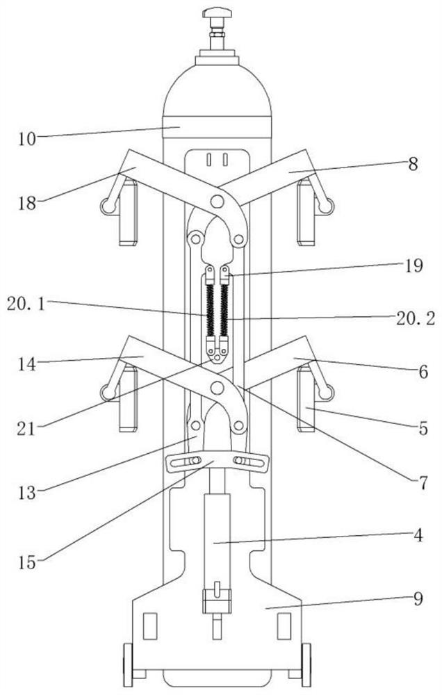 Turnover type medical oxygen bottle carrier convenient to load and unload