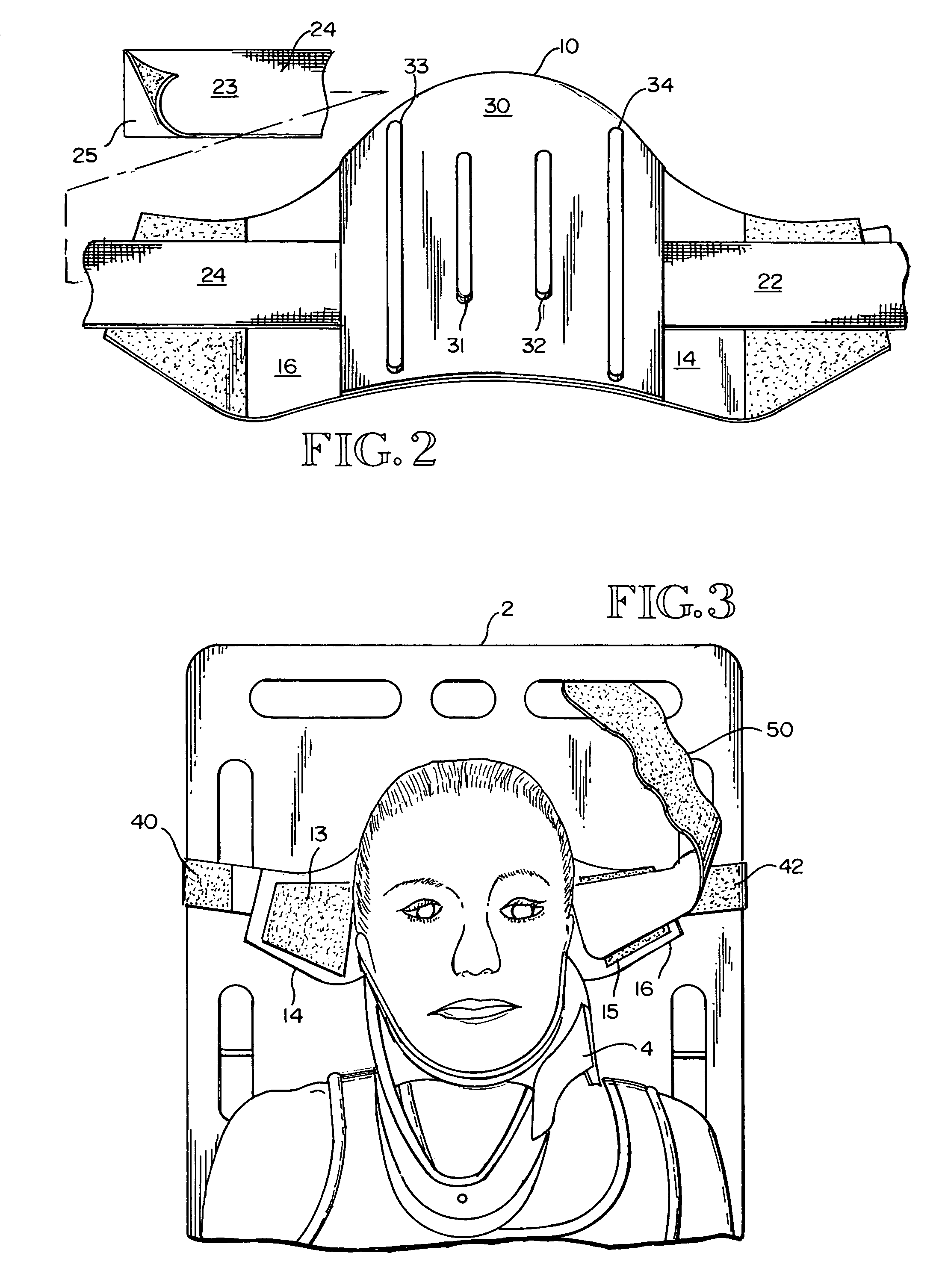 Method and device for stabilizing a patient's head on a spine board