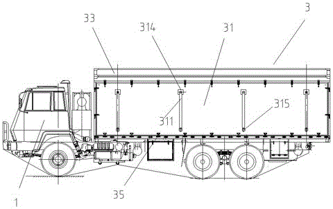 Vehicle-mounted large-scale LED combination screen and its opening and closing method