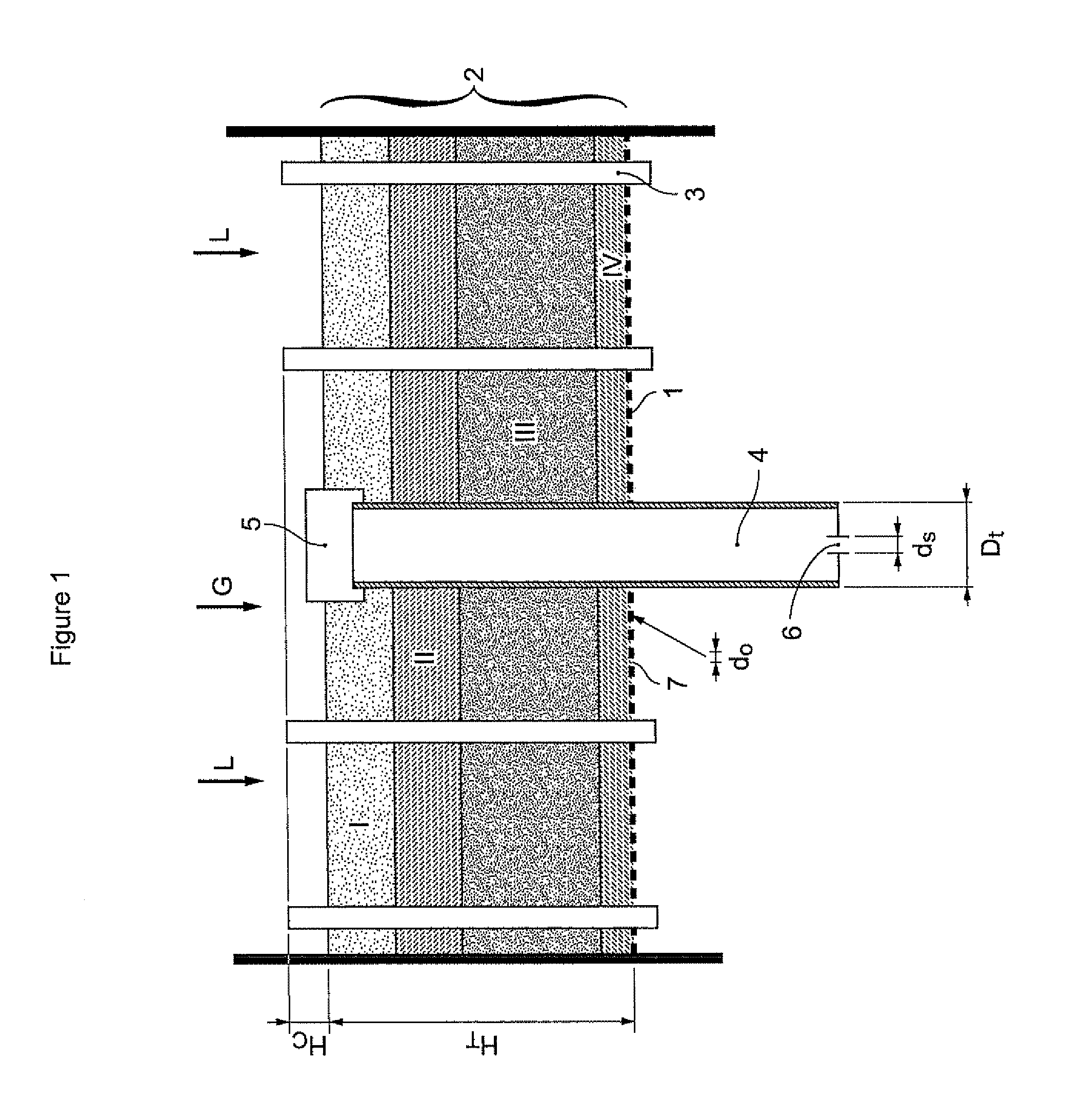 Process and apparatus for filtration and pre-distribution of gas and liquid phases in a down-flow catalytic reactor