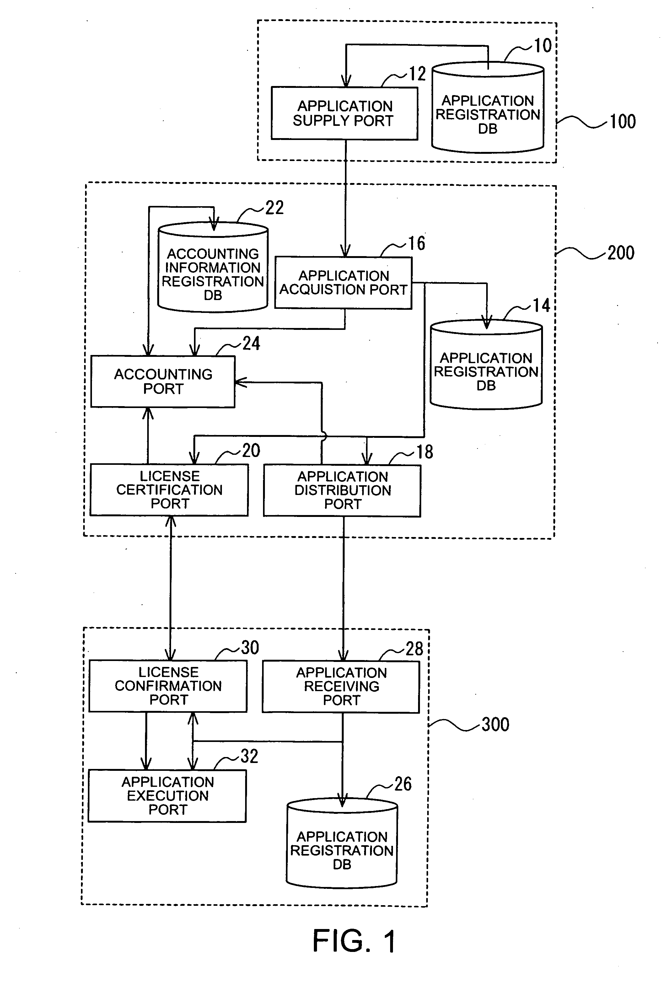 Application management system, device with application execution function, portable terminal with application management function, device program, program and memory medium for portable terminal and application management method