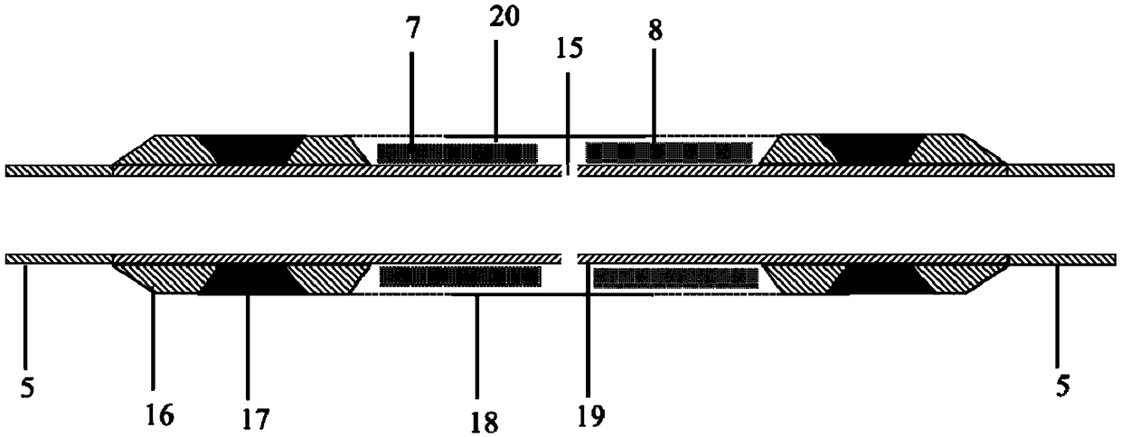 Casing perforation horizontal well liquid-producing profile testing device and testing method and production test integrated pipe column