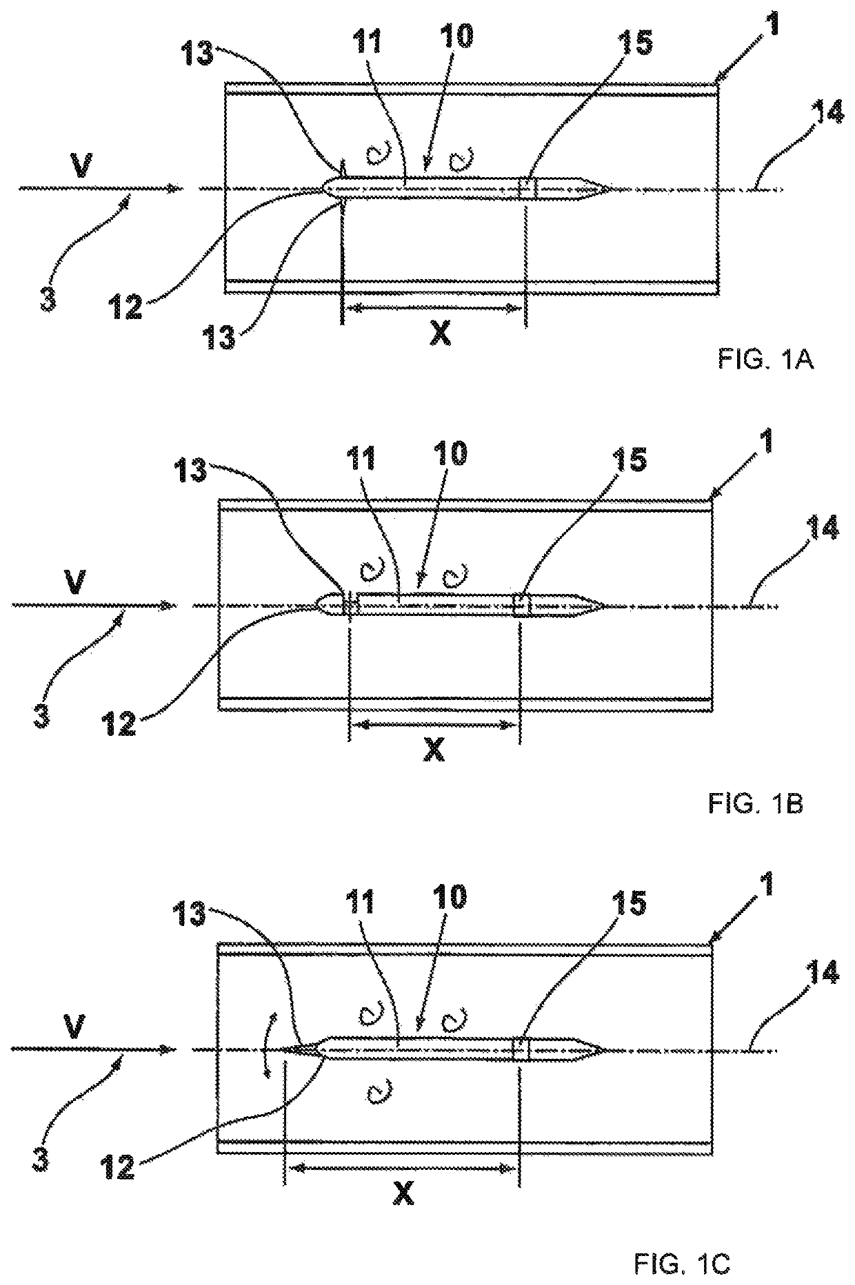 Device and method for determining the flow velocity of a fluid in a hollow body