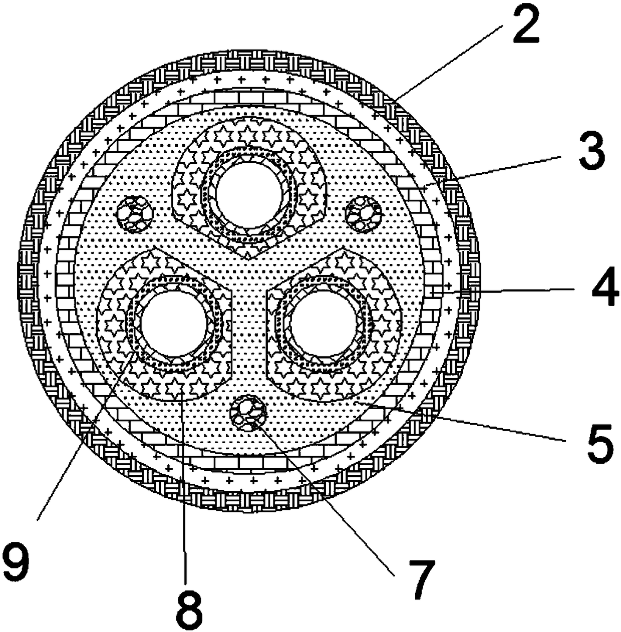 A fire-and moisture-resistant subway cable