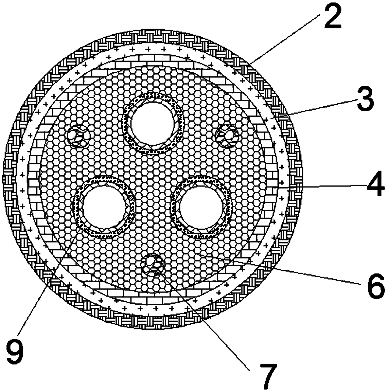 A fire-and moisture-resistant subway cable