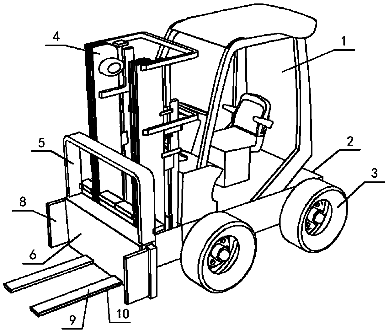 Cargo turnover prevention forklift