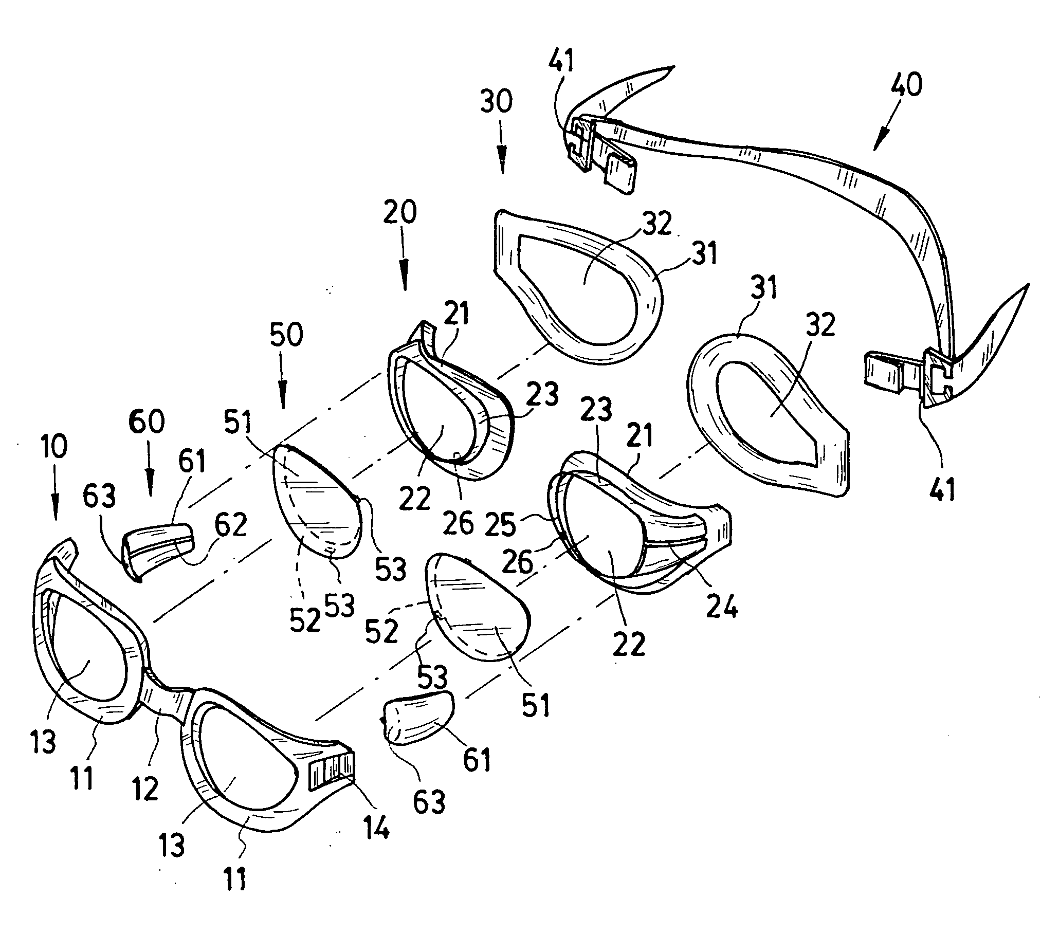 Goggles with replaceable lens