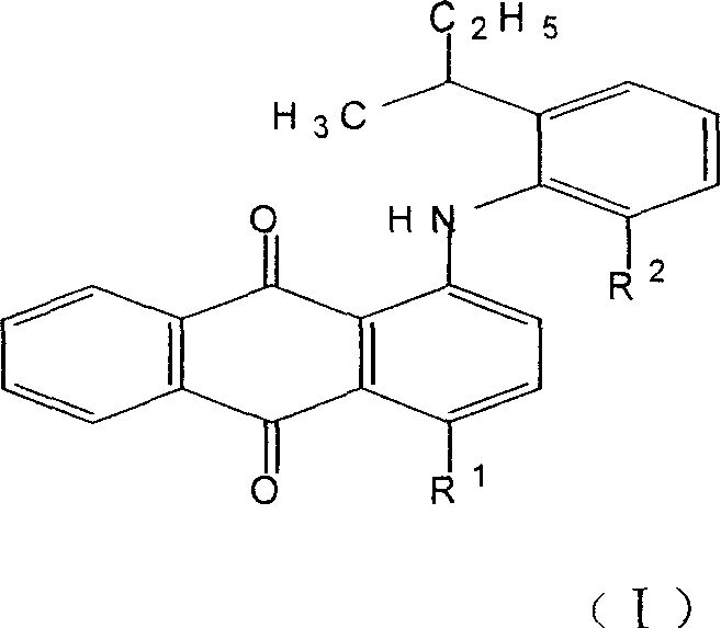 Anthraquinone type solvent dye and preparation and application thereof