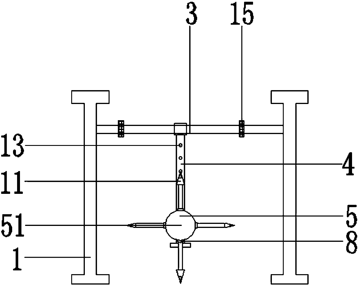 Positioning device for scribing and grooving in machining of mechanical parts