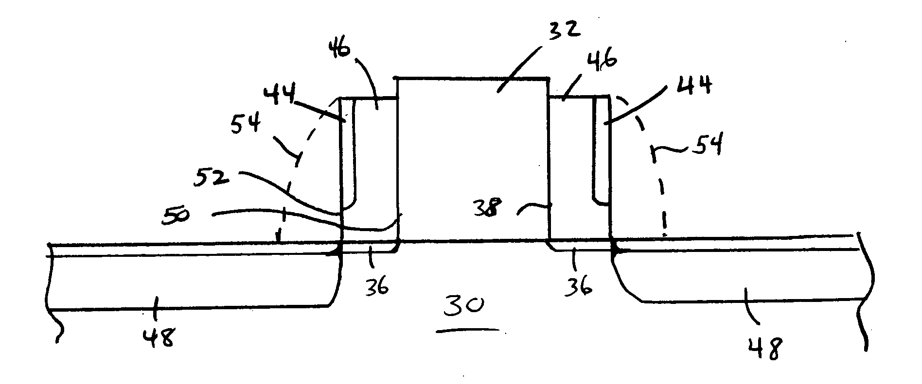 Method for forming rectangular-shaped spacers for semiconductor devices