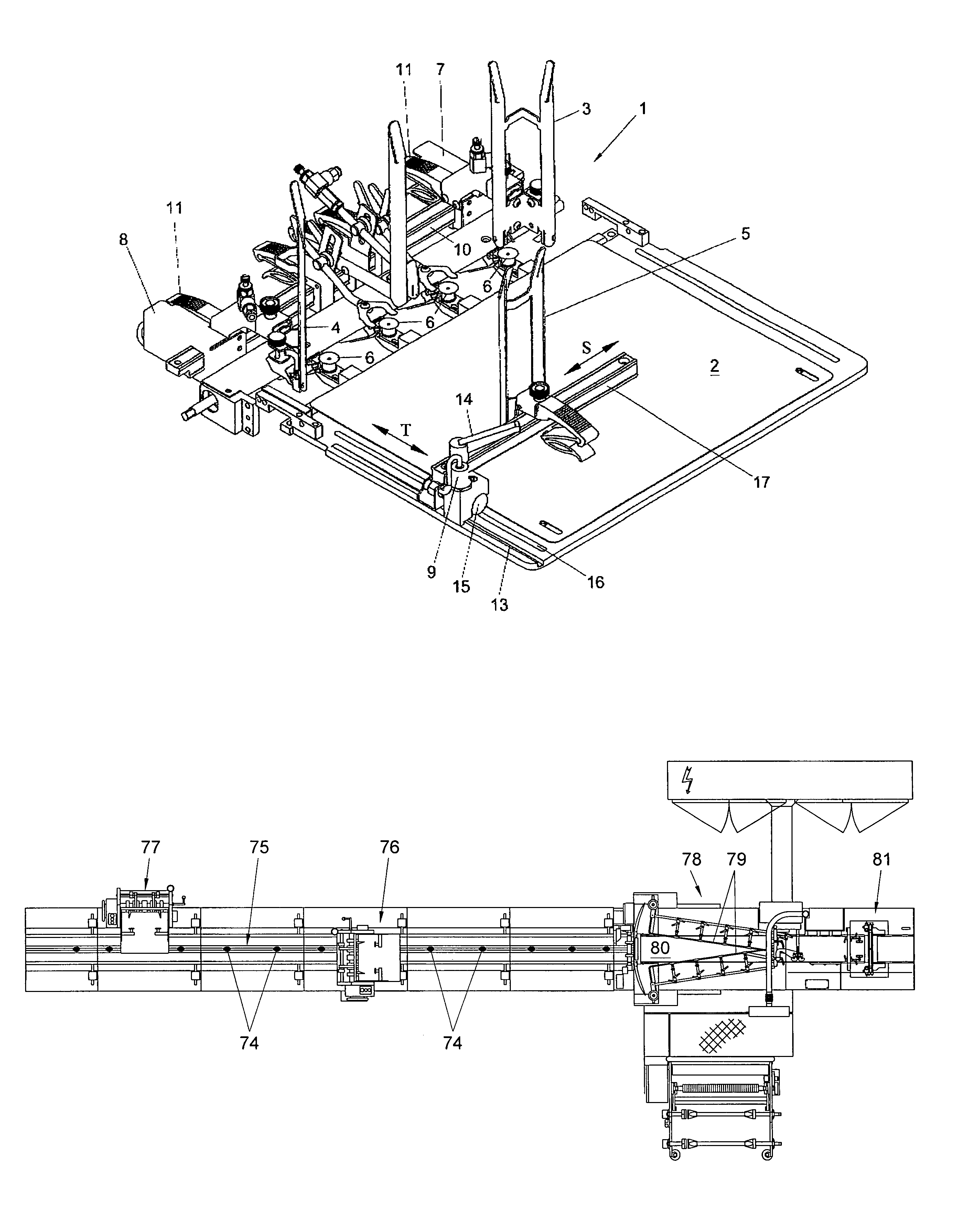 Feeder provided with automatic size recognition for a packaging line